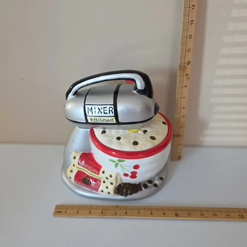 Ambiance Collections Stand Mixer Cookie Jar Kitchenart Silver Red Ceramic Large